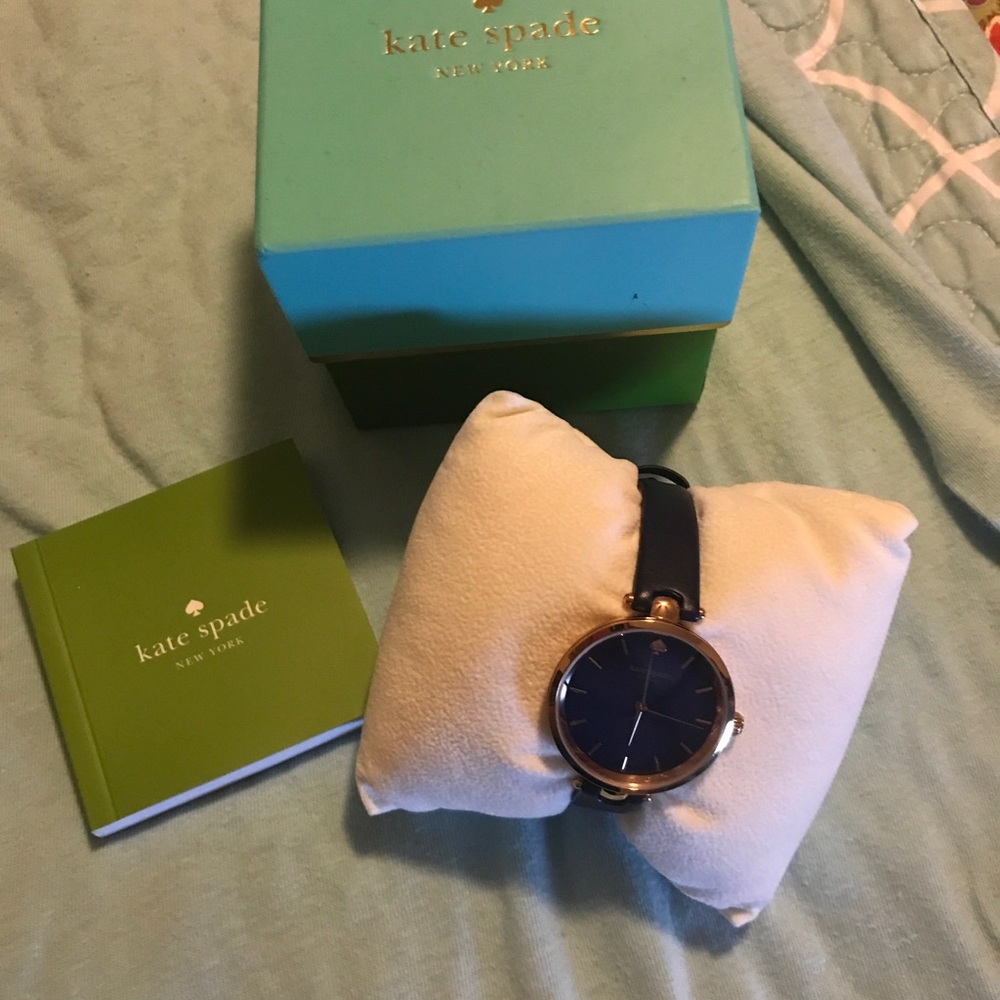 Kate Spade Holland skinny strap navy watch